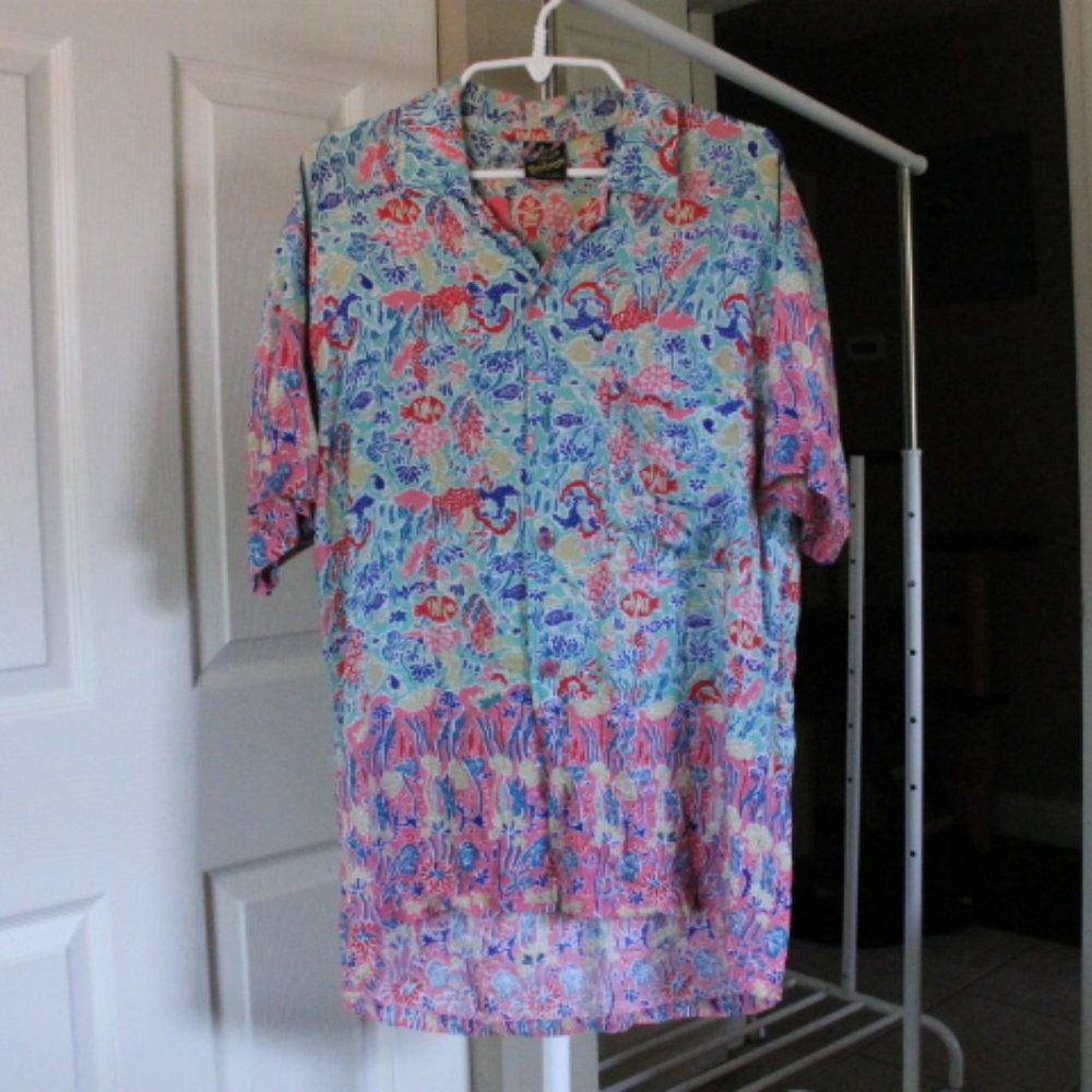 Rainbow-Jo L Mens button up short sleeve